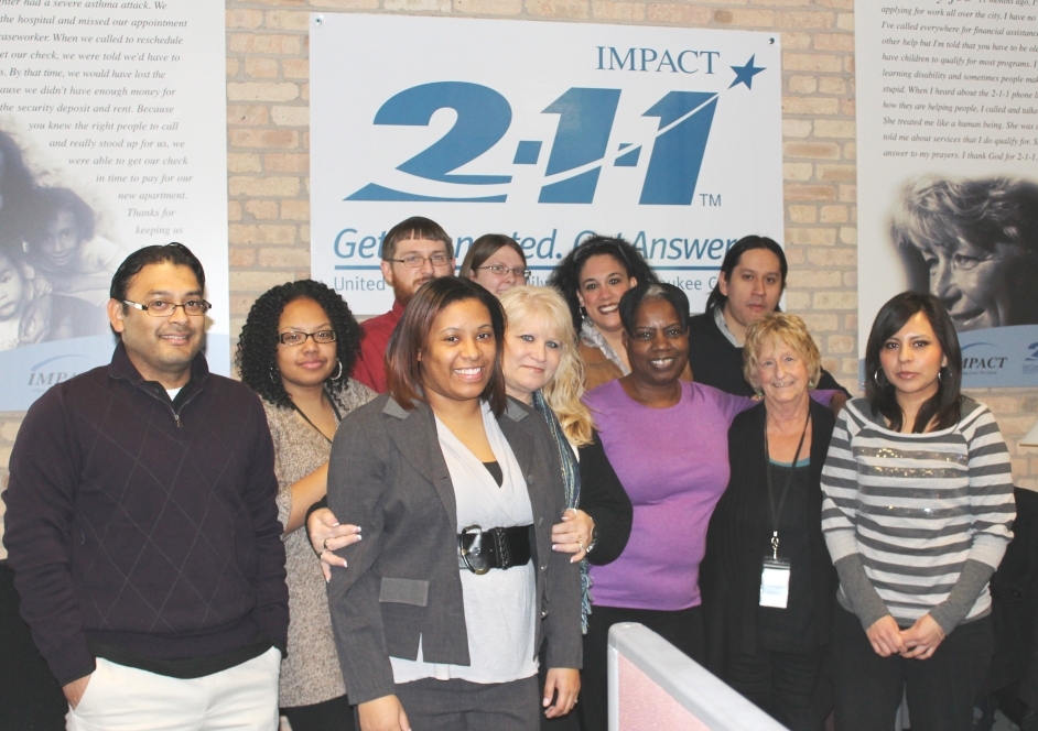 IMPACT 2-1-1 is the 24-hour single access point for people trying to maintain stability and sustain their families. Skilled Community Resource Specialists, volunteers and social work interns ensure that over 150,000 people are connected to information and assistance. In the last four years, 12 former interns or volunteers have joined the staff. Often, college students who have served as interns stay on to volunteer because IMPACT 2-1-1 is at the heart of Milwaukee’s social service system.