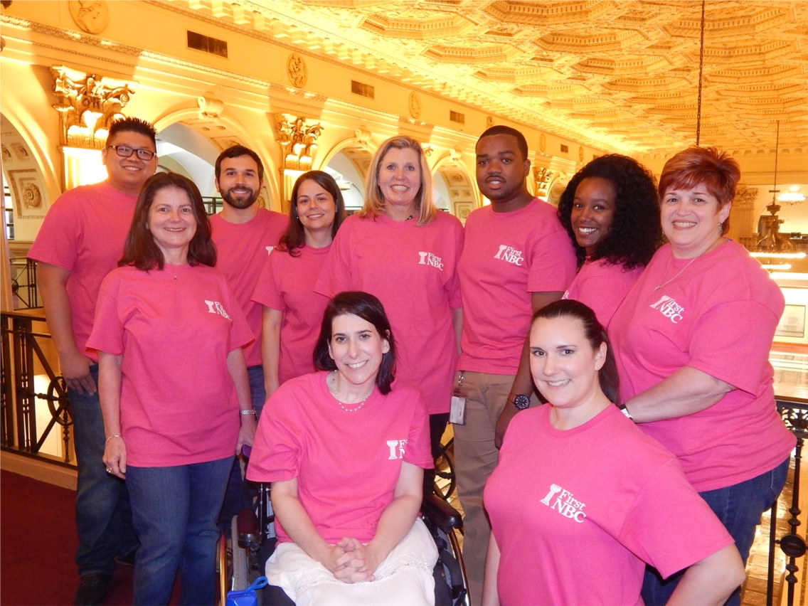 First NBC Bank employees supporting the Susan G. Komen Foundation for Breast Cancer Awareness