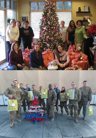 Sharing our blessings with local "angels" and overseas soldiers.