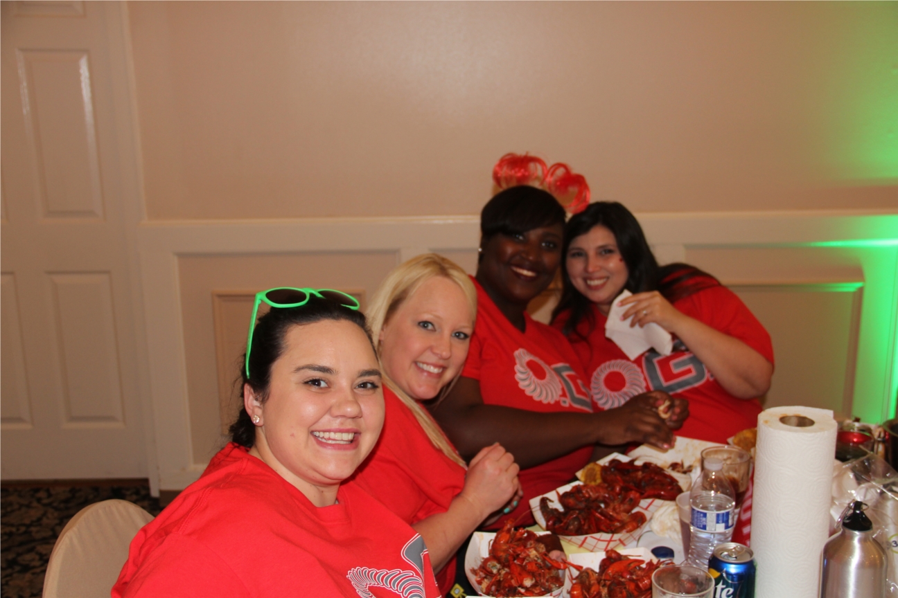 Some of our Mid City and Marrero staff members enjoying crawfish at Staff Day/ 