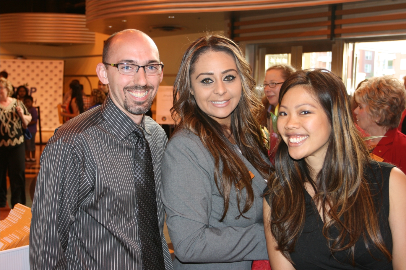 North Orange County Regional Occupational Program  staff support students at the 41st annual Celebration of Success Awards Ceremony. ROP honored 188 students by awarding $38,000.

Left to right: Instructor Sean Dooley, Automotive Technology; Instructor Esmeralda Hernandez, Floral Design; Career Guidance Specialist Han Kim. 