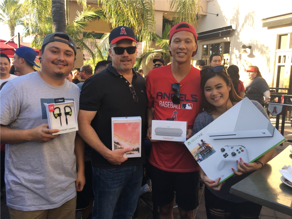 Just a few of our raffle prize winners at our Annual Employee Appreciation Happy Hour and Angels Game. 