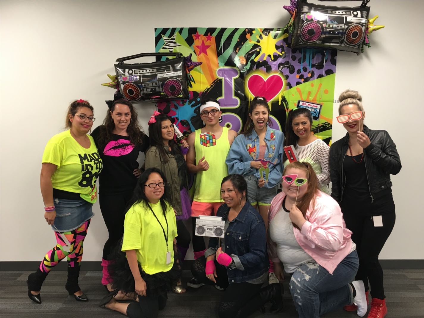 One of our themed parties throughout the year. This 80's party was to celebrate Lorena's, our AVP of Operations, birthday.