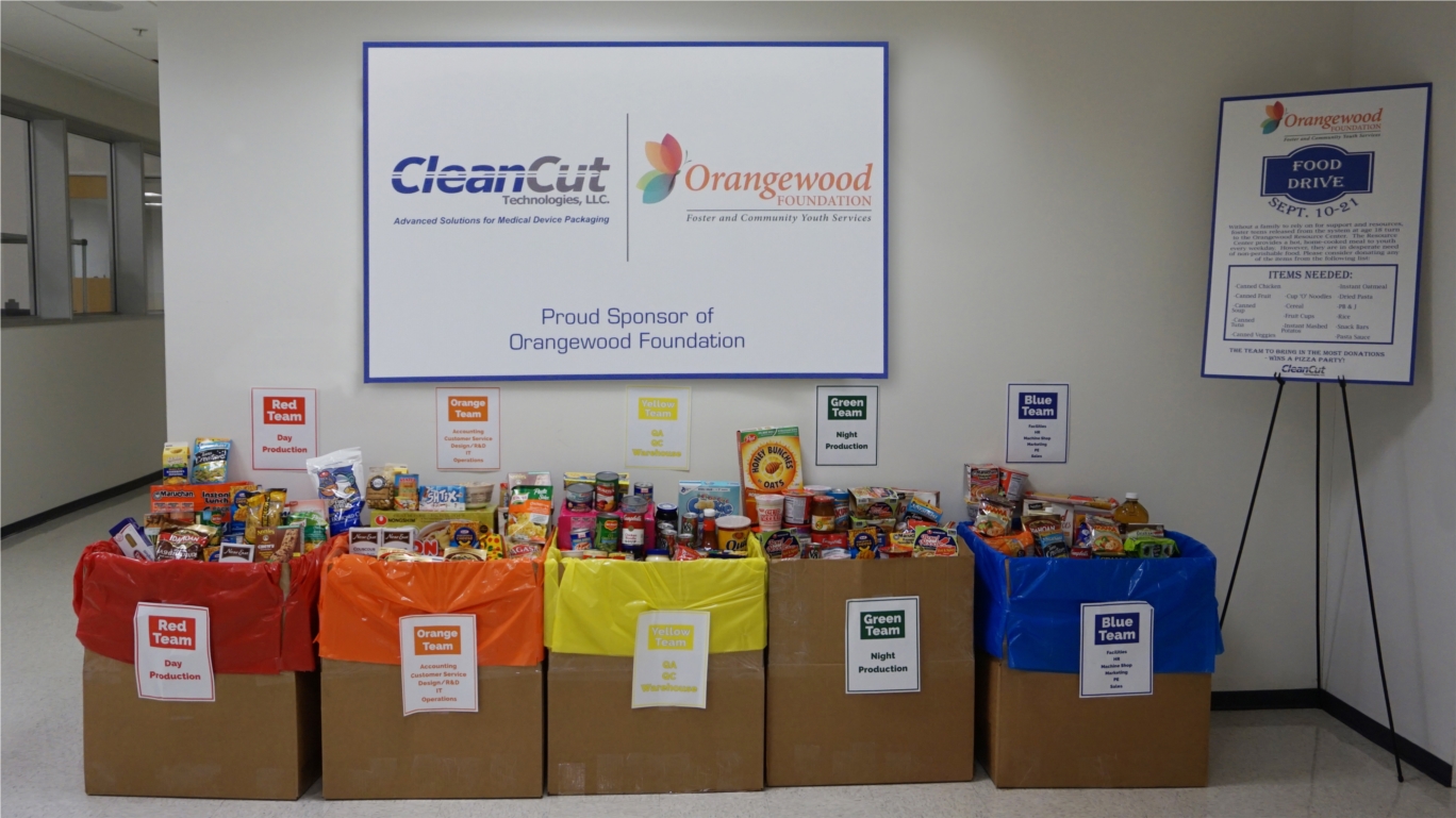 Our teams of employees gave generously to our Food Drive benefitting the Orangewood Resource Center in Santa Ana, CA. In fact, 630 non-perishable food items were donated! The food will go a long way in feeding the youth that have been “aged-out” of foster care, many of which are homeless, and depend on the Resource Center for meals