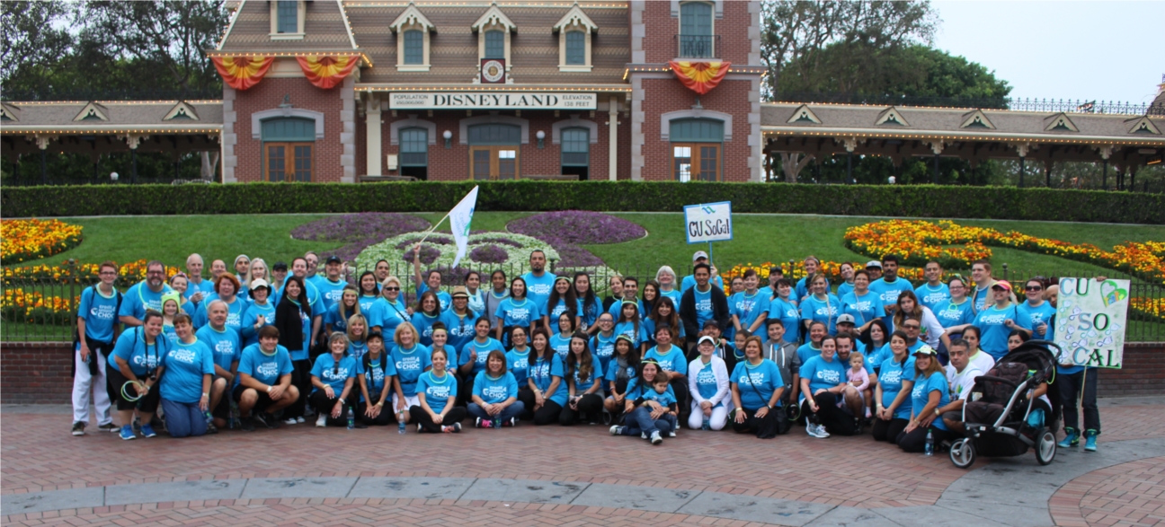 More than 100 CU SoCal team members walk through the Disneyland parks at the 2018 CHOC Walk in support of local Children’s Miracle Network Hospital, CHOC Children’s.