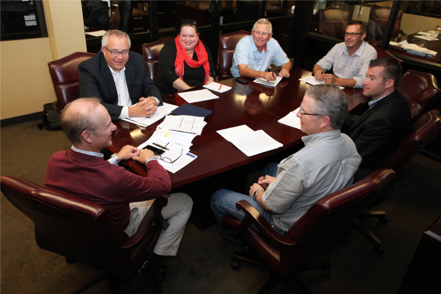 Bill Mathis, Calvin Worth and others strategize on what is best for our customers.