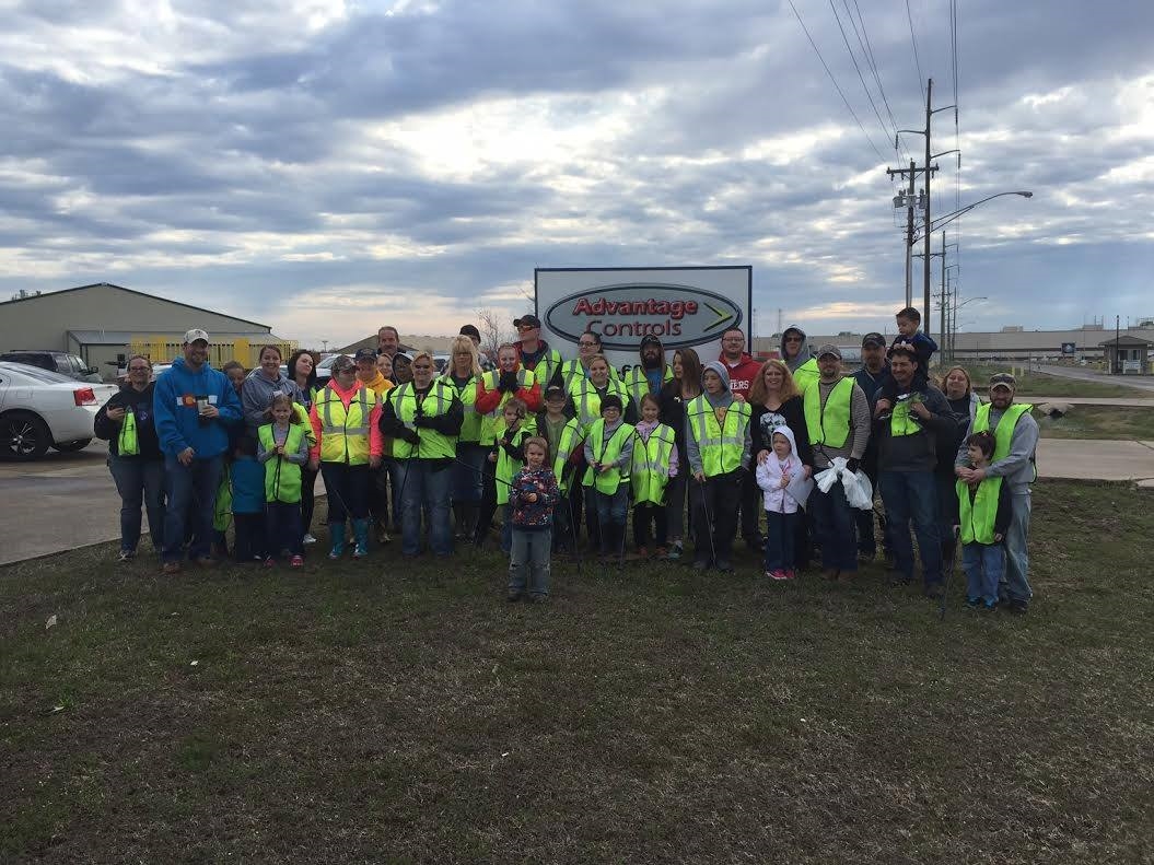 40 Advantage Controls team members collected 80 bags of trash as part of the second annual city-wide cleanup