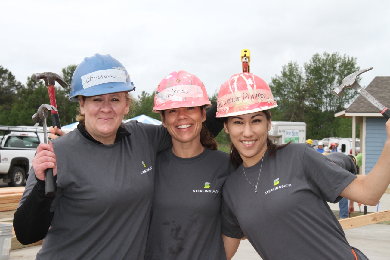 Sterling Bank employees are happy to volunteer their time with Habitat for Humanity