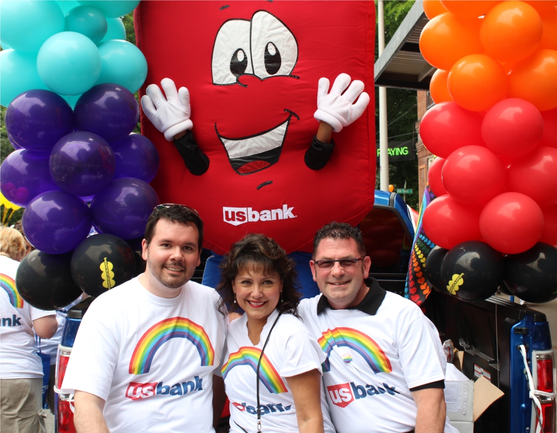 U.S. Bank's Captain Shield and employees at Portland Pride.