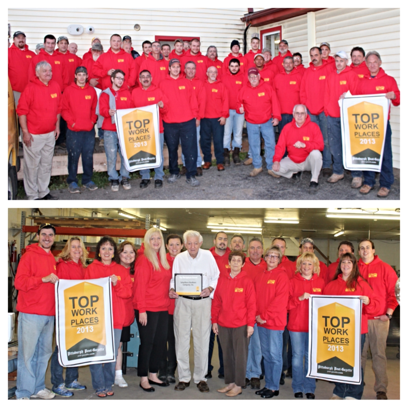 The employees of SBC celebrating the 2013 Top Workplace recognition 