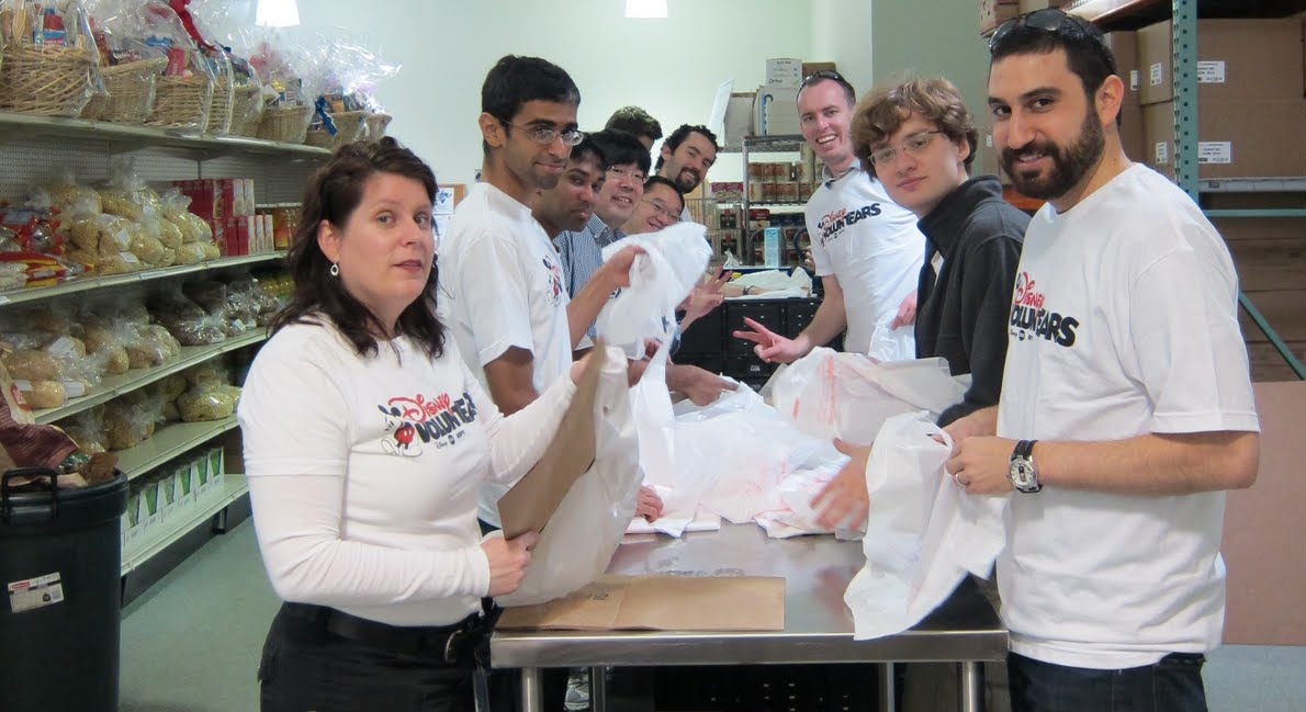 Disney Research Pittsburgh team members VoluntEar at the Squirrel Hill Food Bank