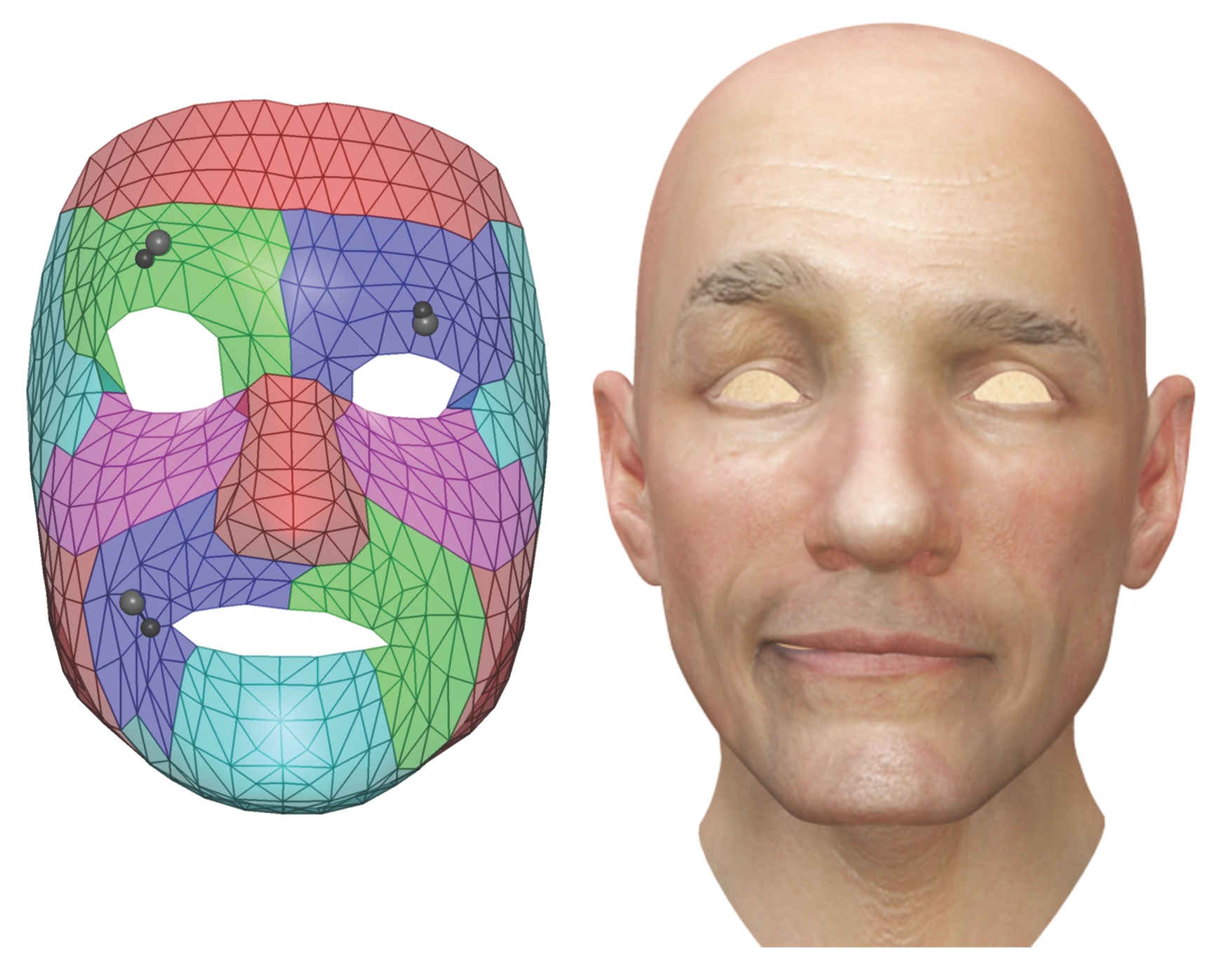  An image from a Disney Research Pittsburgh project on region-based facial modeling and editing.