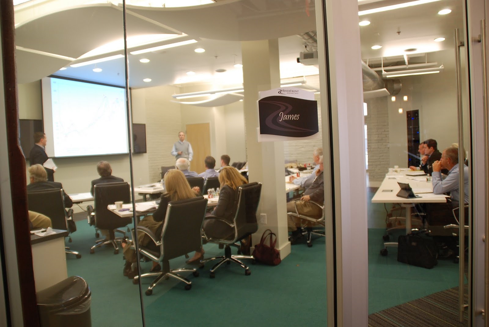 The James Room (named for the James River) offers a high-tech environment for communicating with clients.