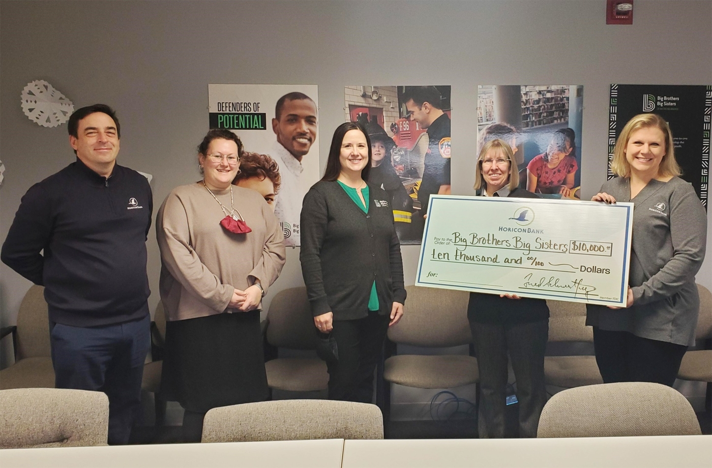 Horicon Bank donates $10,000 to Big Brothers Big Sisters of Greater Milwaukee.