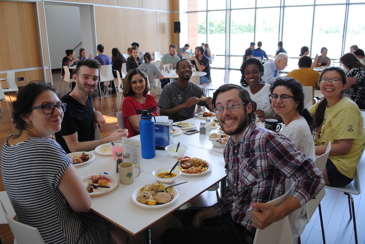 Employees enjoy our international potluck