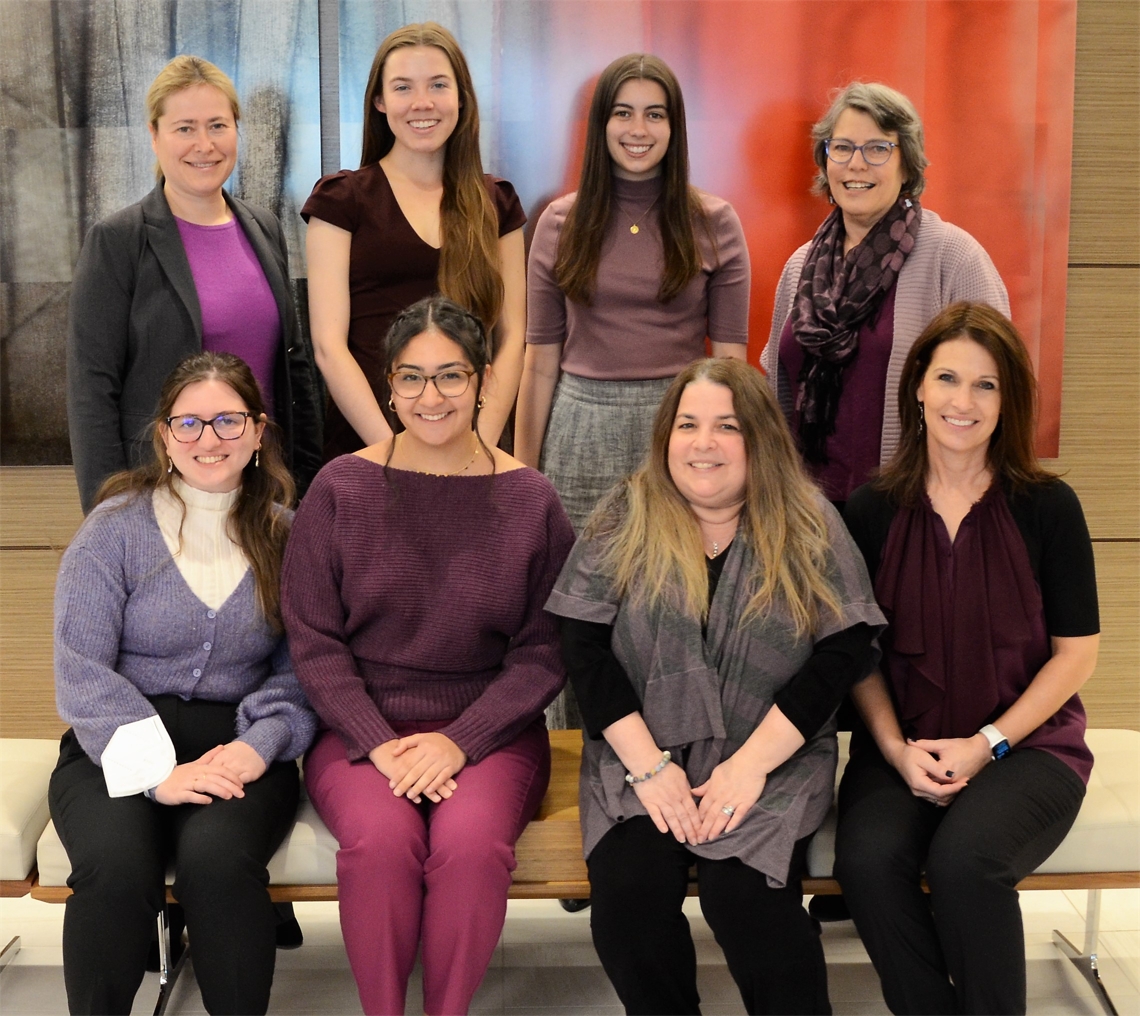 Employees wore purple to support International Women's Day