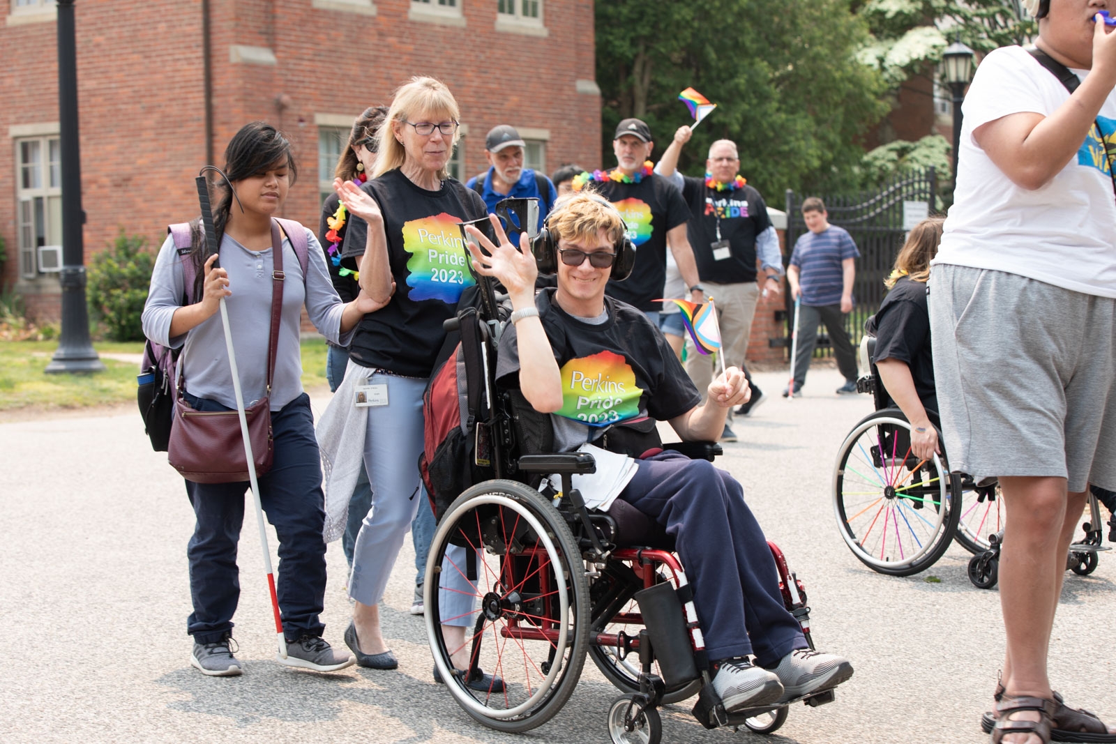 Students participate in our Pride parade around campus