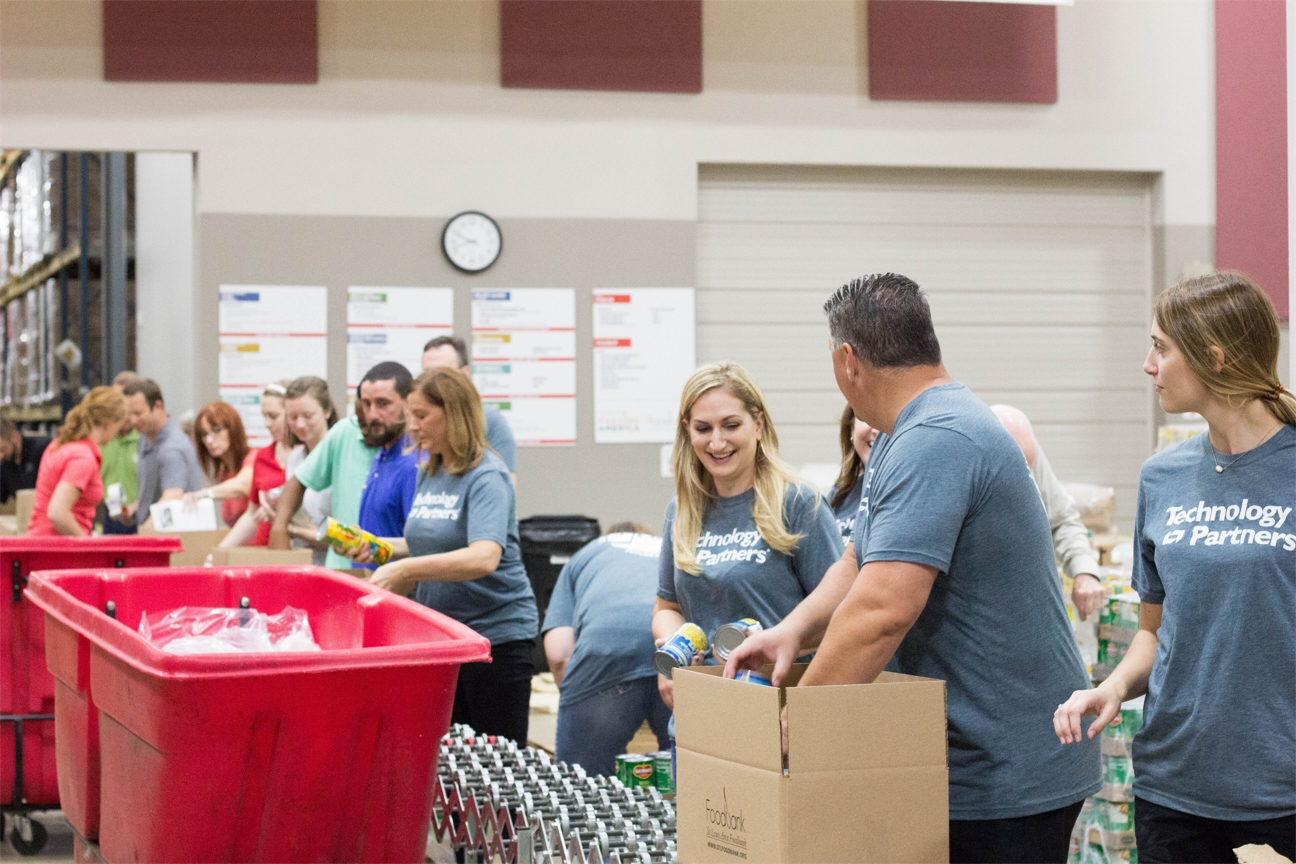 Volunteering at the St. Louis Foodbank.