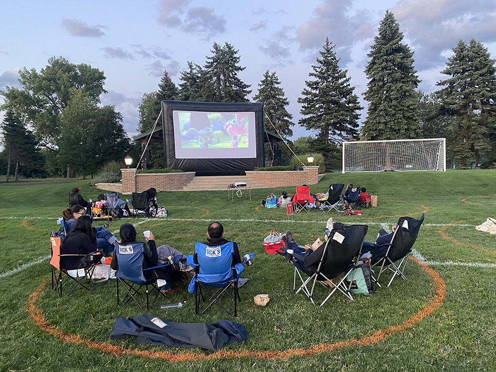 Socially distant Movies in the Park