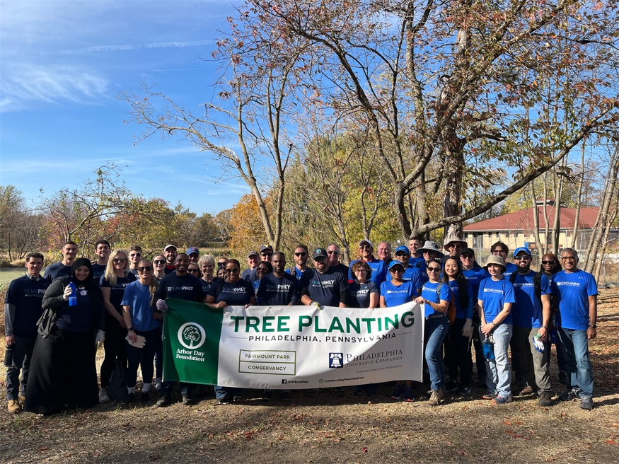 Annually, PHLY partners with a local non-profit whose mission is to improve Philadelphia’s parks. Together, we hold a community planting event where over 40 employees plant trees, shrubs, grasses and other herbaceous plants to increase the amount of vegetation life in urban areas, promoting environmental equity within those neighborhoods.