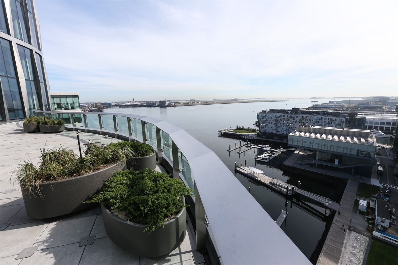 View from one of two terraces at 10 Fan Pier
