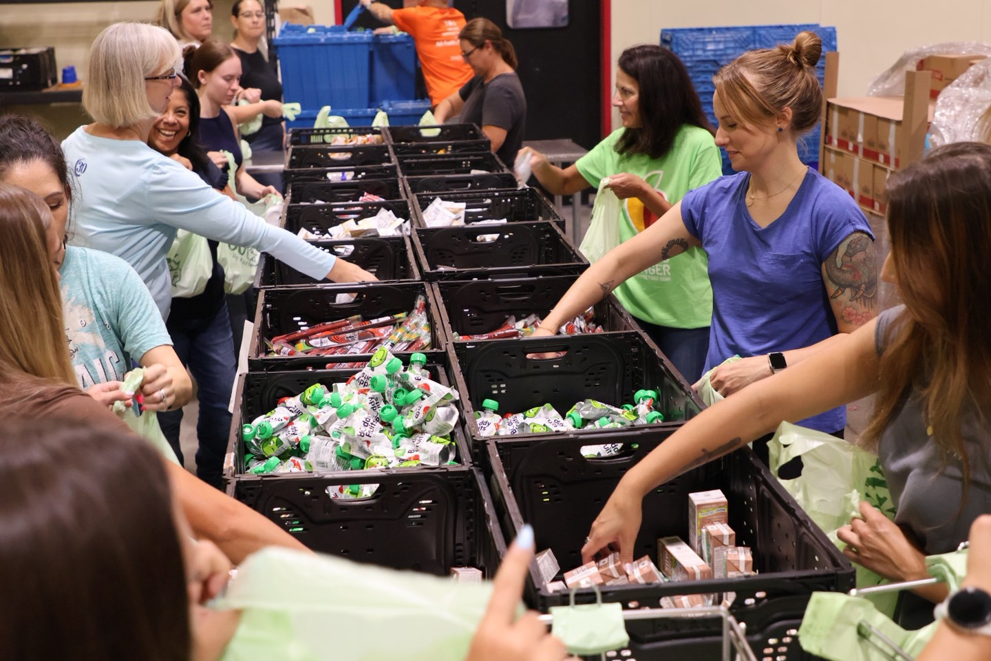 All Faiths Food Bank packing