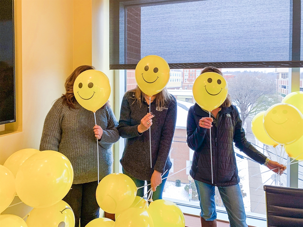 For National Have Fun at Work Day, the day started off with smiley-face balloons which were prepared by (from L-R) our Human Resources Manager Cindy Flansburg, General Manager Brandee Armer, and Controller Tracy Czub.