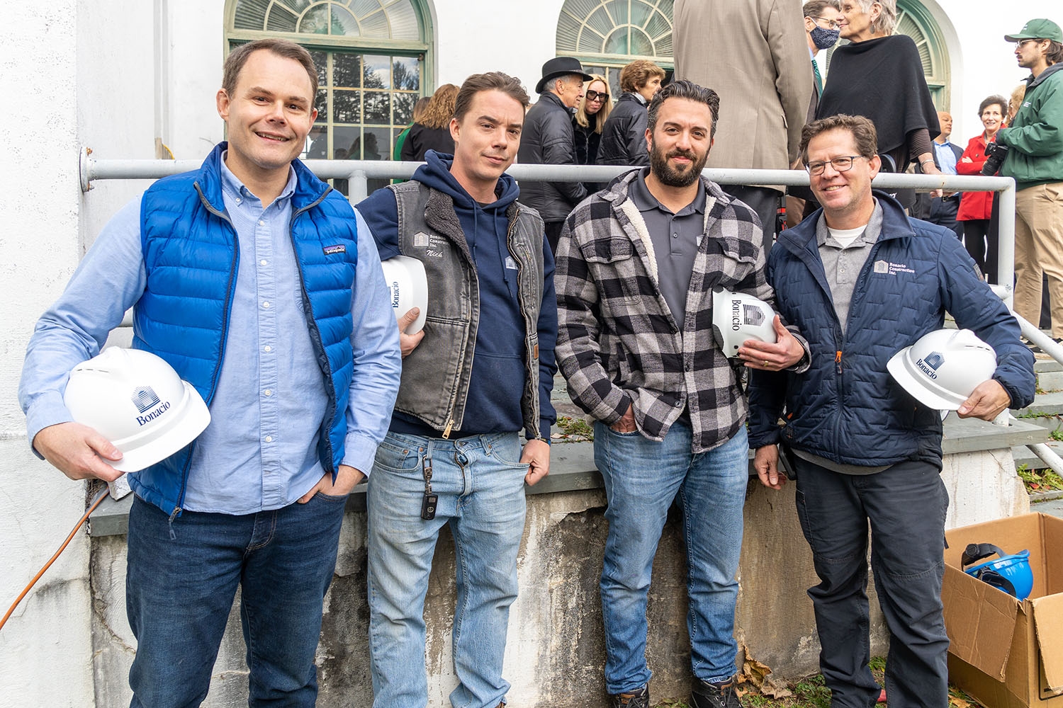 Our Project Executive Dustin, Site Supervisor Nick, Project Manager Vince, and Director of Operations Tony at the ground breaking for the Children's Museum at Saratoga's new location in the Lincoln Baths.