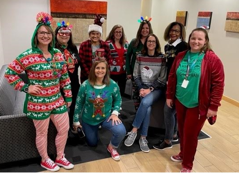 Fun competitions like Pinnacle's annual Ugly Sweater Contest bolster camaraderie among associates.