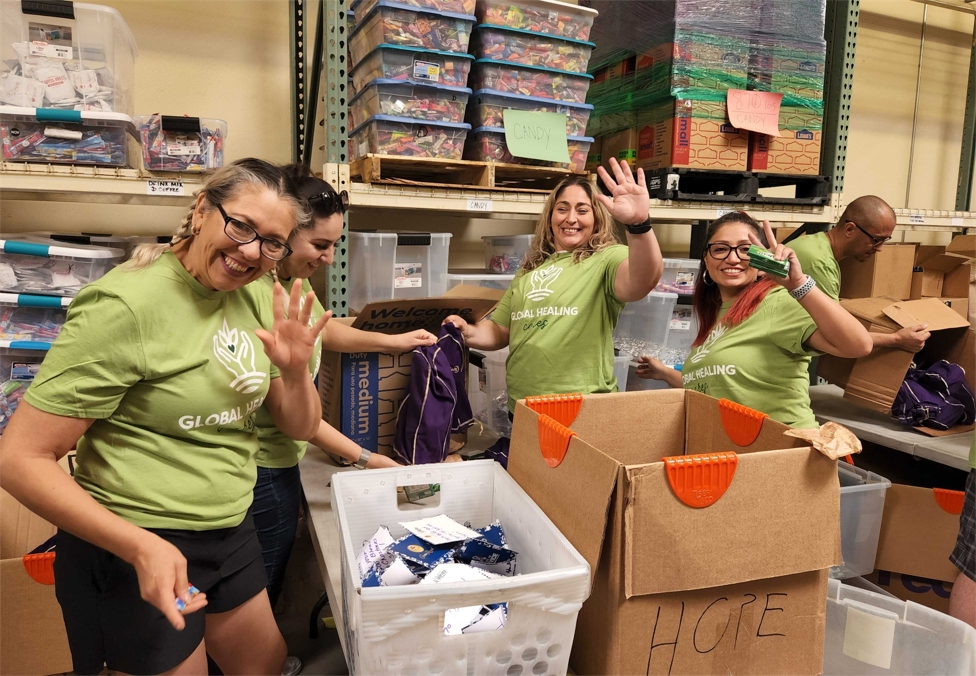 Volunteering to create care packages for troops overseas