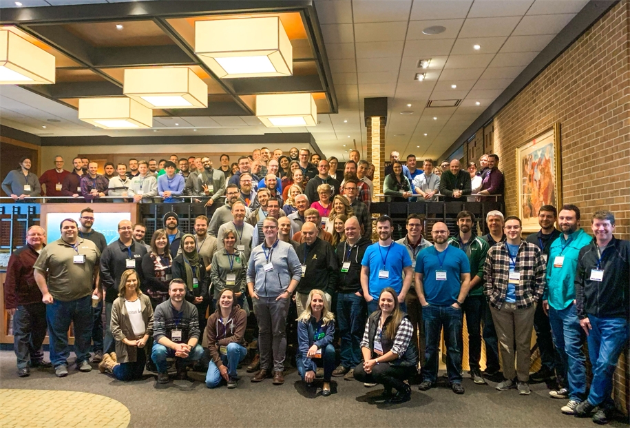 Group photo from the 2019 annual staff meeting.