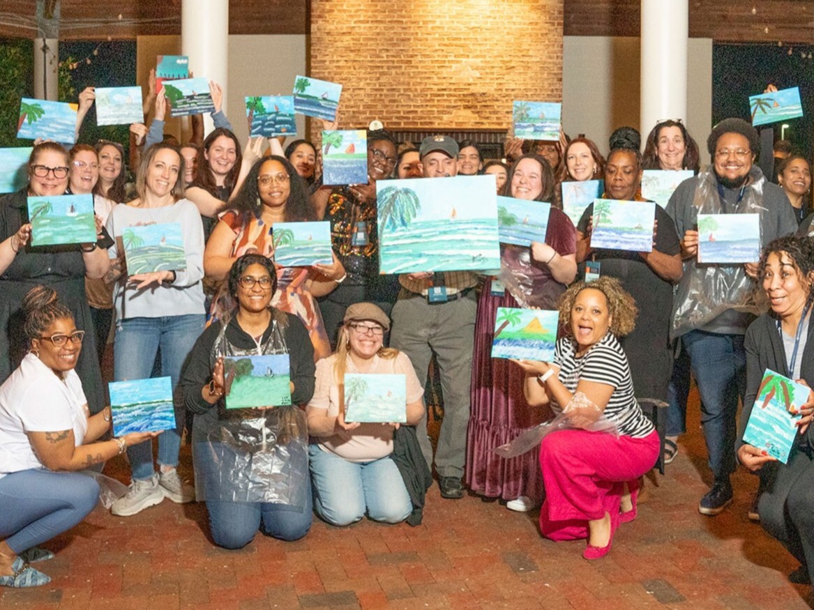 SCI Leaders enjoyed an evening learning to paint under the guidance of a talented artist whom we support.