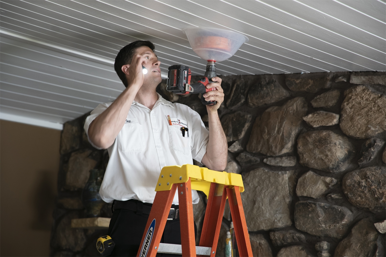 The beginning of a recessed light