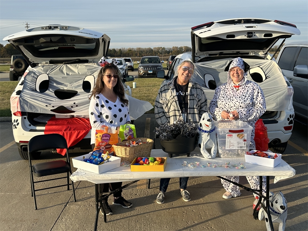 Accounting staff during our annual Trunk-or-Treat for our staff's kids