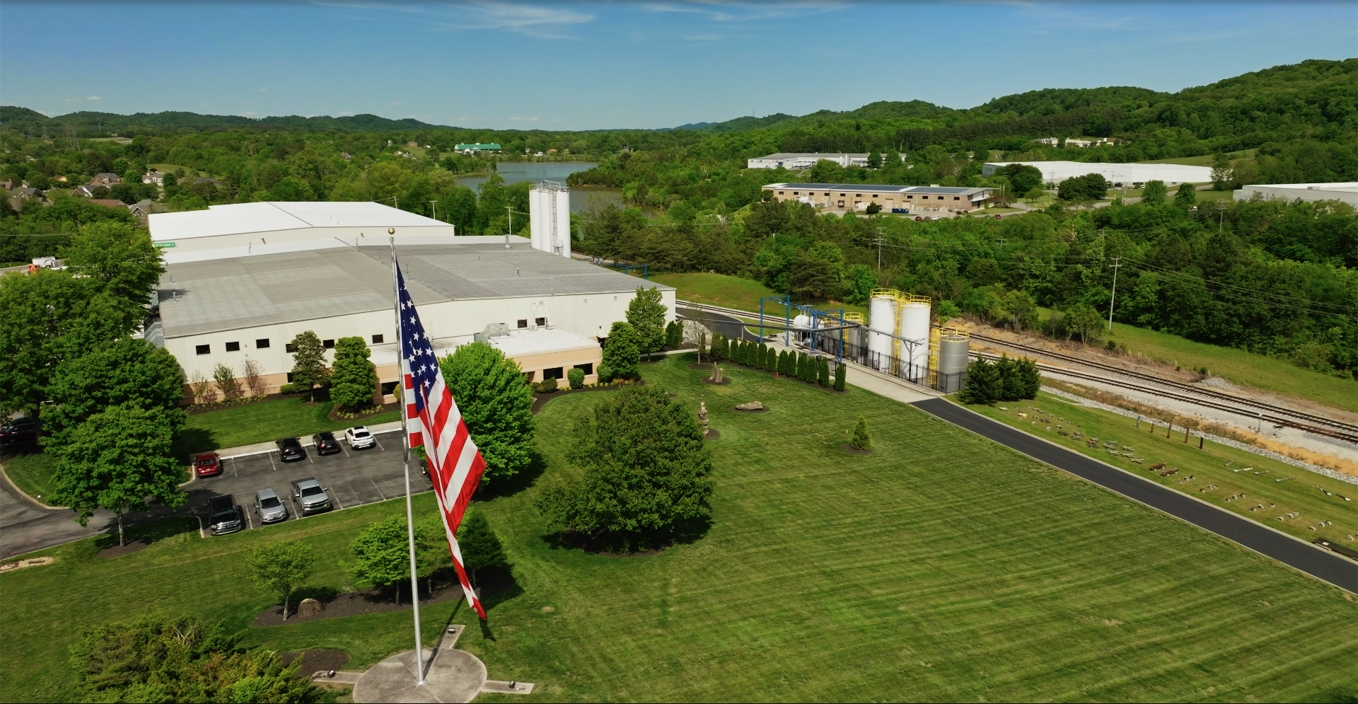 An aerial view of the Nisus manufacturing plant.