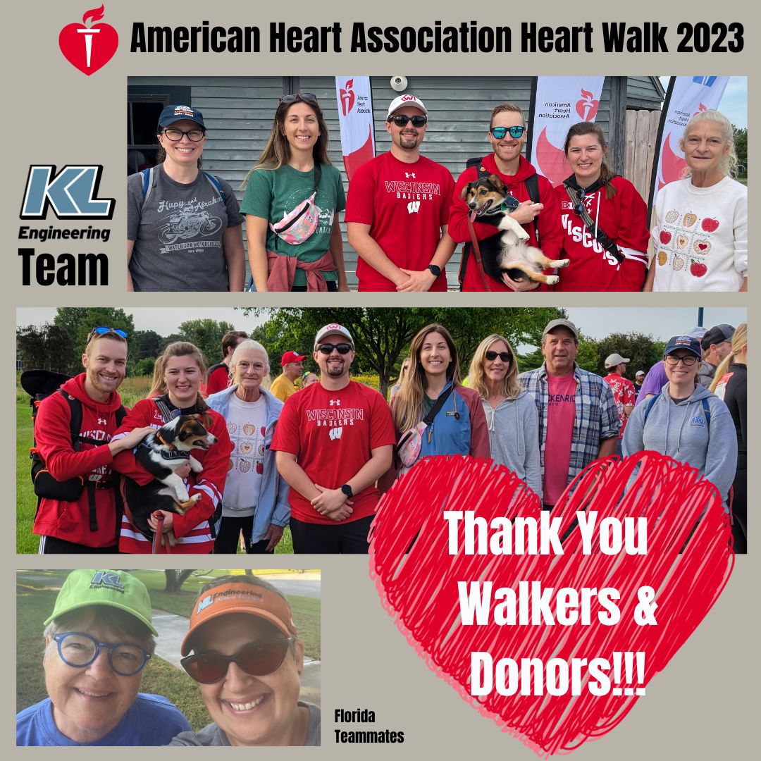 KL Engineering staff participated in and supported the American Heart Association Heart Walk 2023.