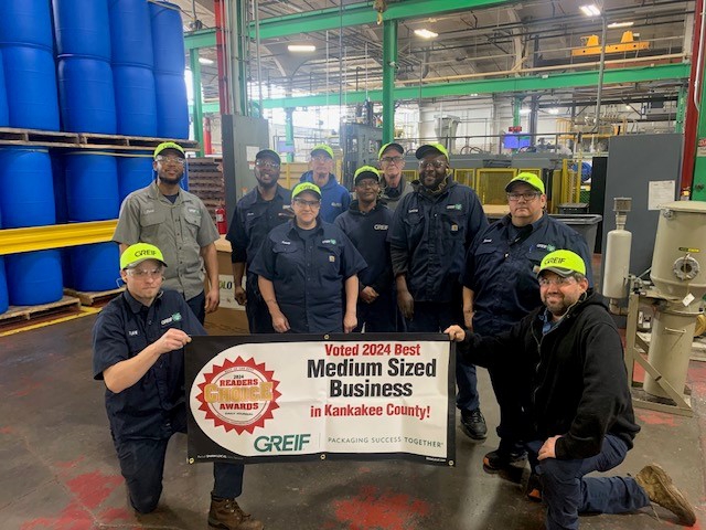 Greif's Bradley, Illinois manufacturing facility won the 2025 Reader’s Choice Award for Best Medium-Sized Business in Kankakee County
