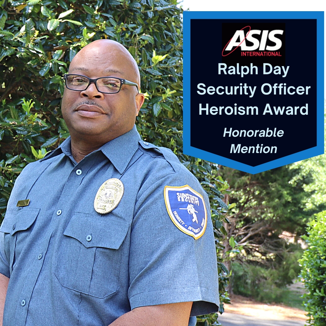 ASIS Ralph Day Award 2022- Ralph Day Security Officer Heroism Award 2022 Officer Grimes Sunstates Security