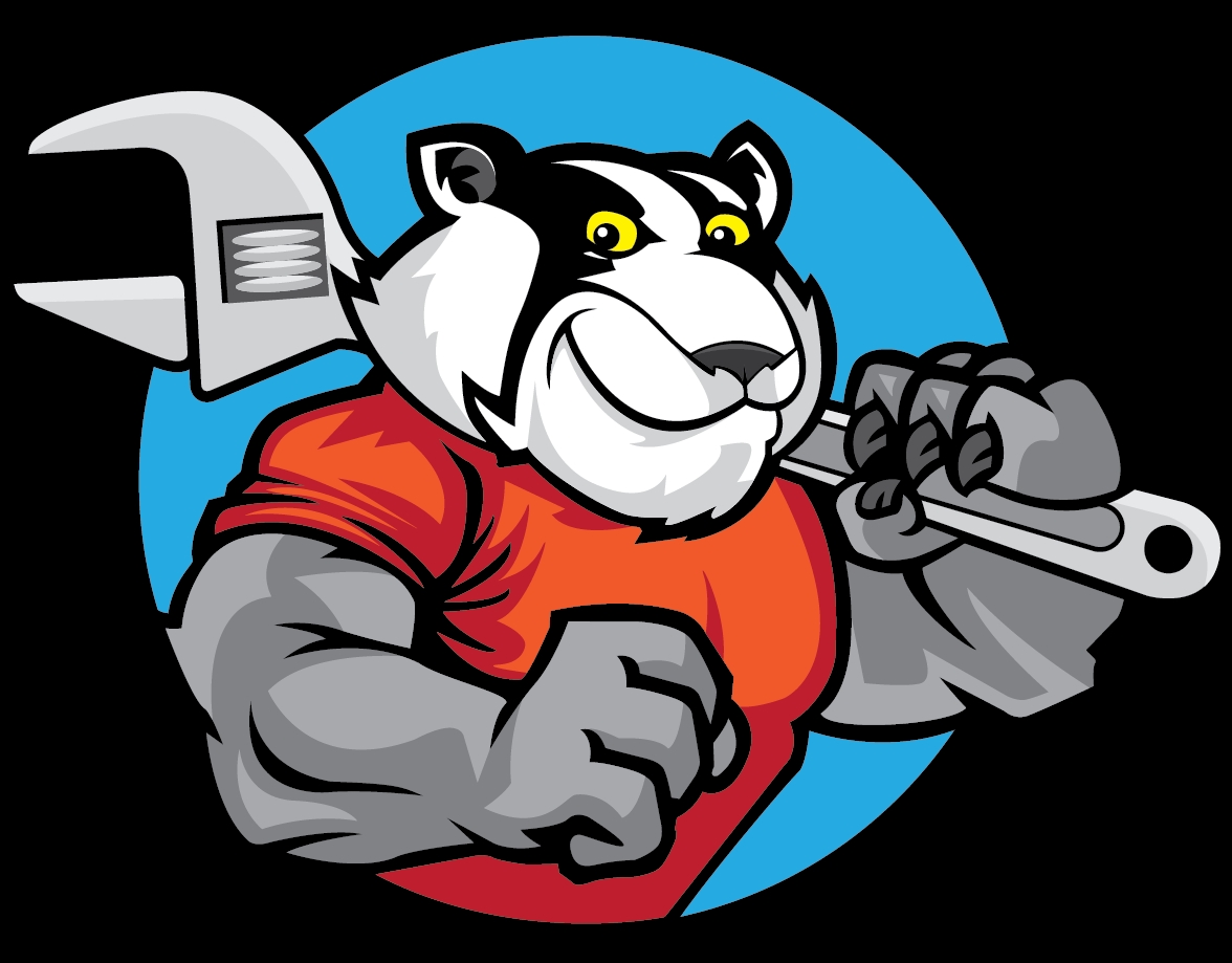 Badger Mascot Blue Circle.png