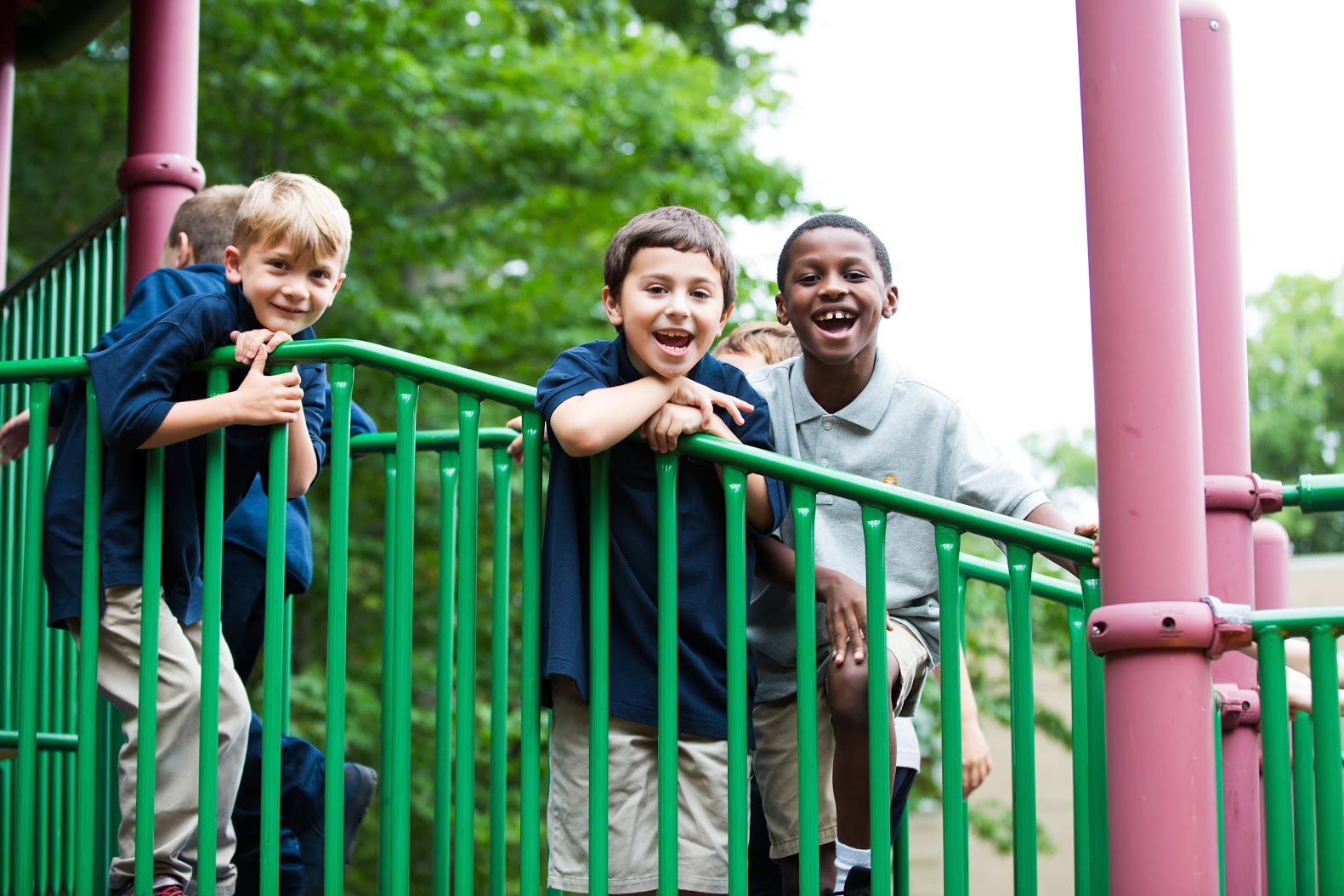 Smiling students on playground