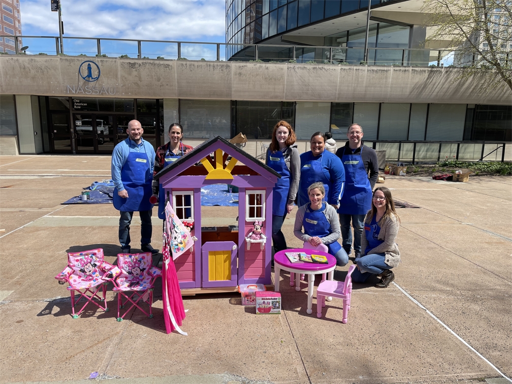 Nassau partnered with Habitat for Humanity to build four playhouses for deserving children.