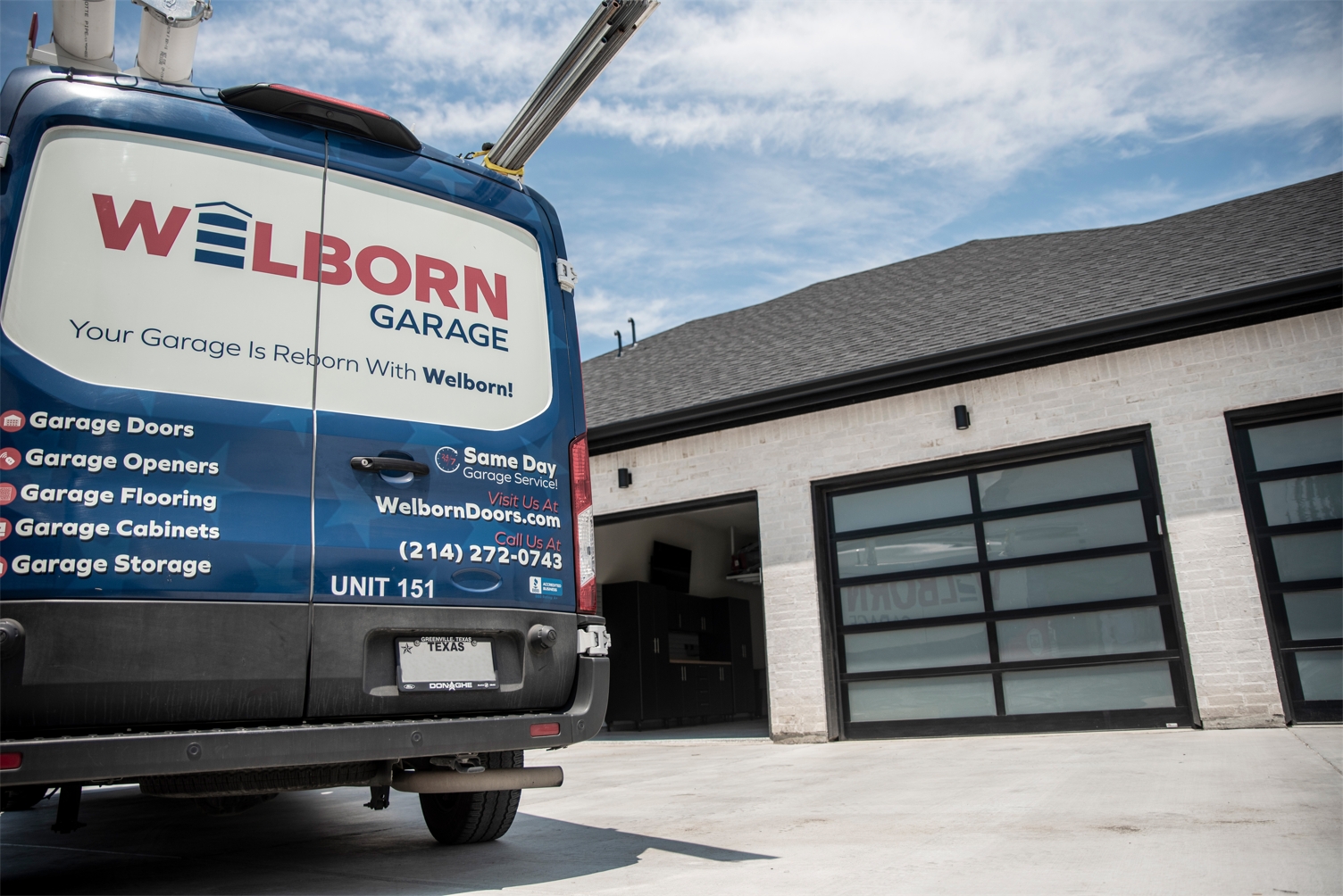 Welborn specializes in garage door repairs, installation, flooring, storage and gates.