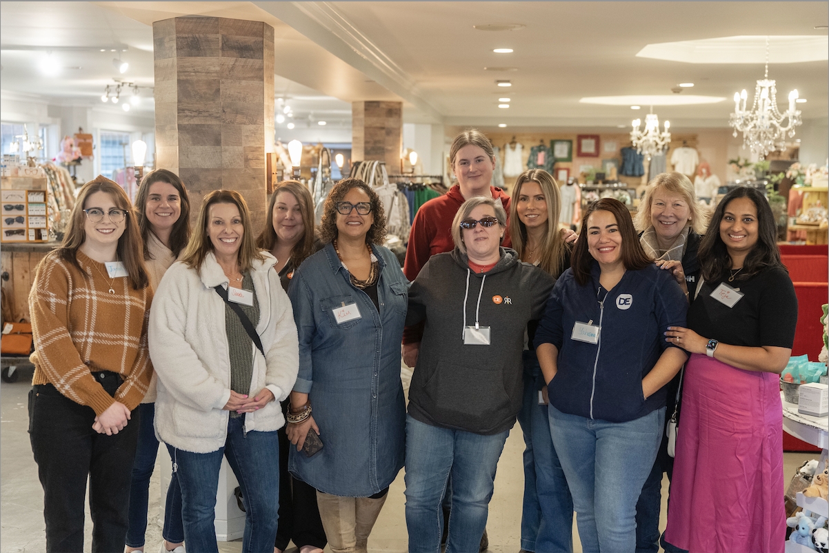 DirectEmployers Women's ERG (aka DE WIN) enjoys an in-person meeting at Hope Center Indy