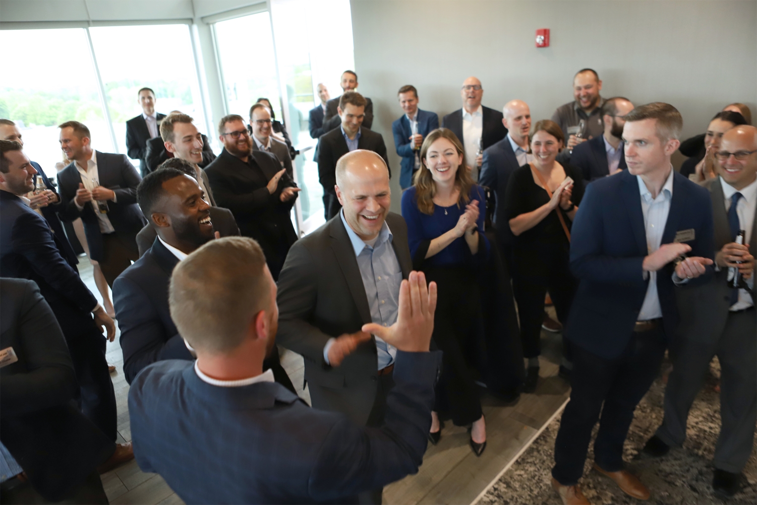 First American colleagues celebrate the announcement of the Chairman’s Award, the company’s highest honor recognizing excellence in character and leadership.