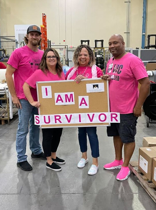 Supporting Breast Cancer awareness with one of our survivors.