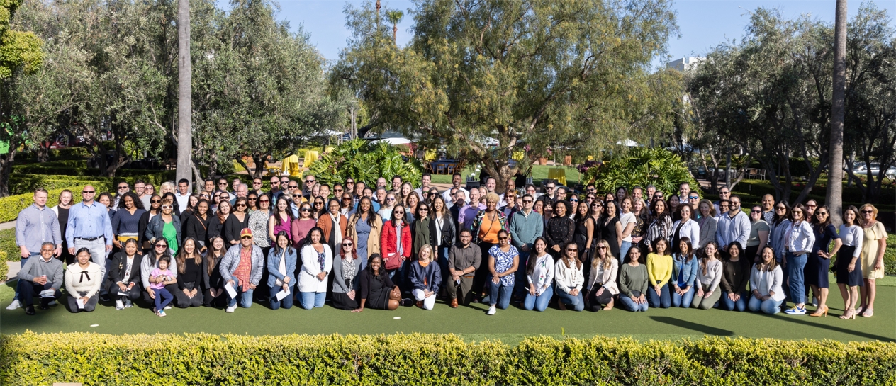 A group of Tarsans celebrating Anchor Week, an opportunity for remote and onsite employees to connect at HQ.