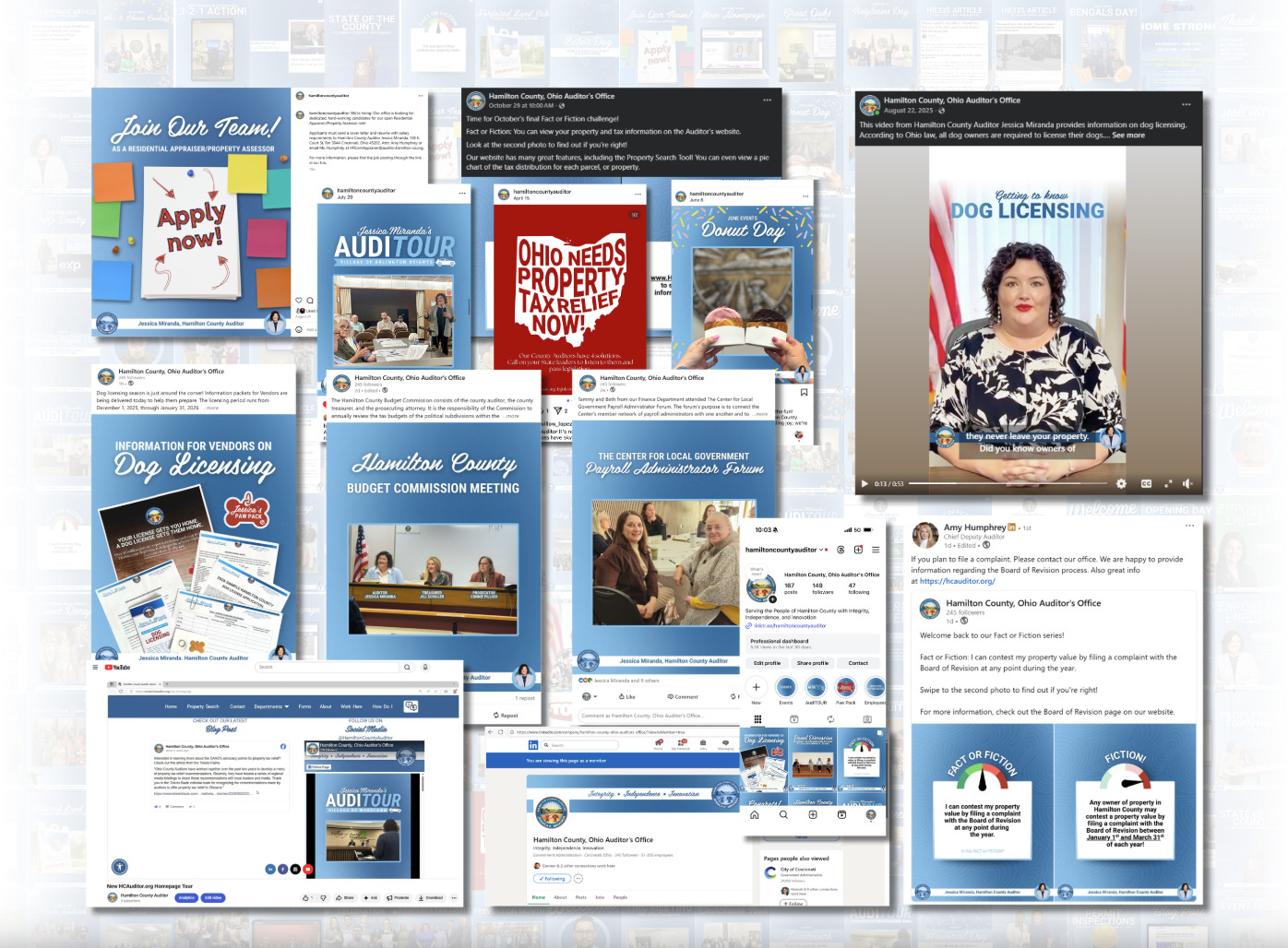 Various social media schreen shots highlighting posts from throughout 2025.