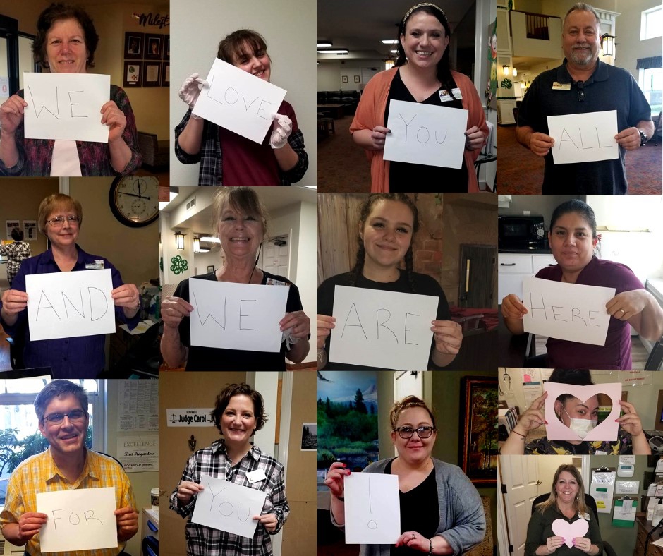 Cherrywood Village staff spreading love and support. A reminder that we're always stronger together.