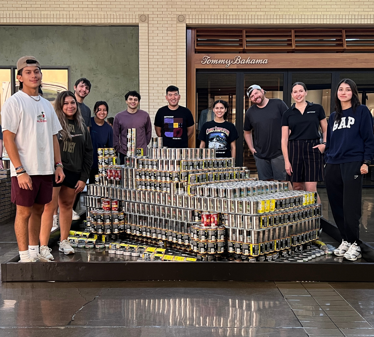 SmithGroup Texas colleagues compete in the 2025 annual CANstruction event to address hunger