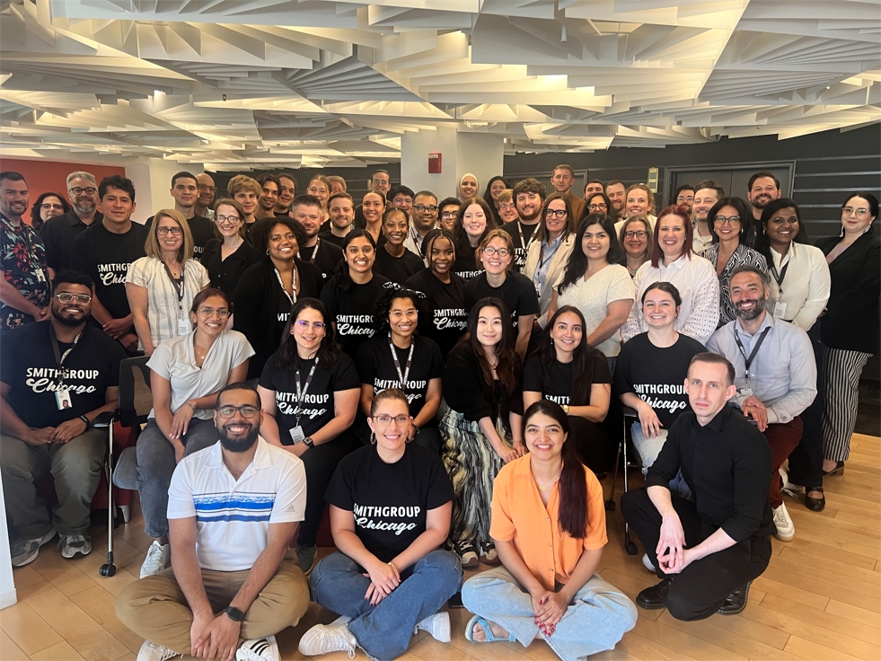 SmithGroup Chicago Team Photo at a recent Intern Lunch